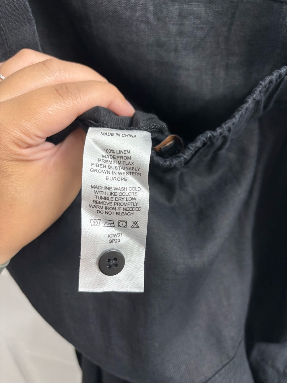 Quince Linen Square Neck Jumpsuit Small NWT Black - Picture 8 of 8